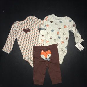 Carters three piece animal set 3 months NWT